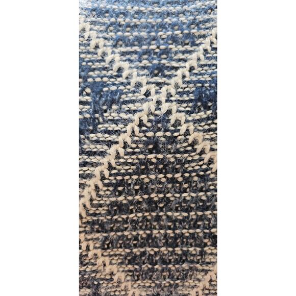 Tea n Rose Boho Knit Long Fringed Hem Pullover Sweater Western S/M Blue Cream - Picture 4 of 6